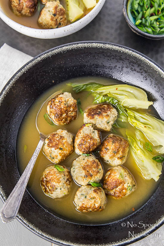 Ginger Chicken Meatballs with Bok Choy in Miso Broth-68
