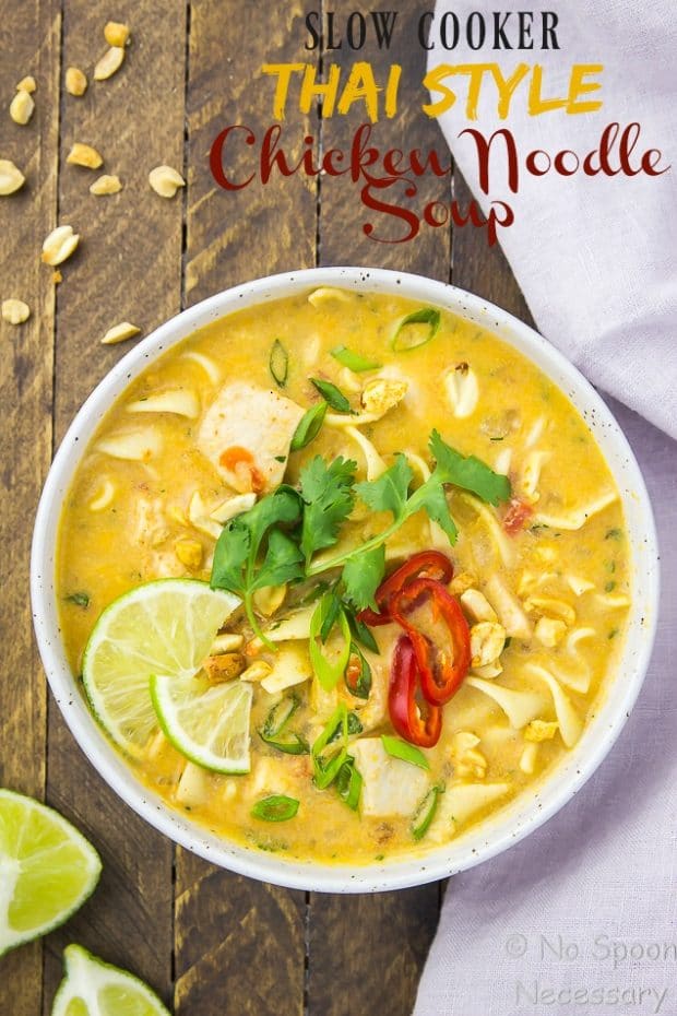 Slow Cooker Thai Chicken Noodle Soup