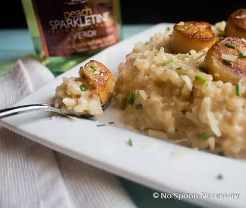 Baked Champagne Risotto with Scallops