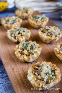 Filo Cups - goat cheese, honey, walnuts-47