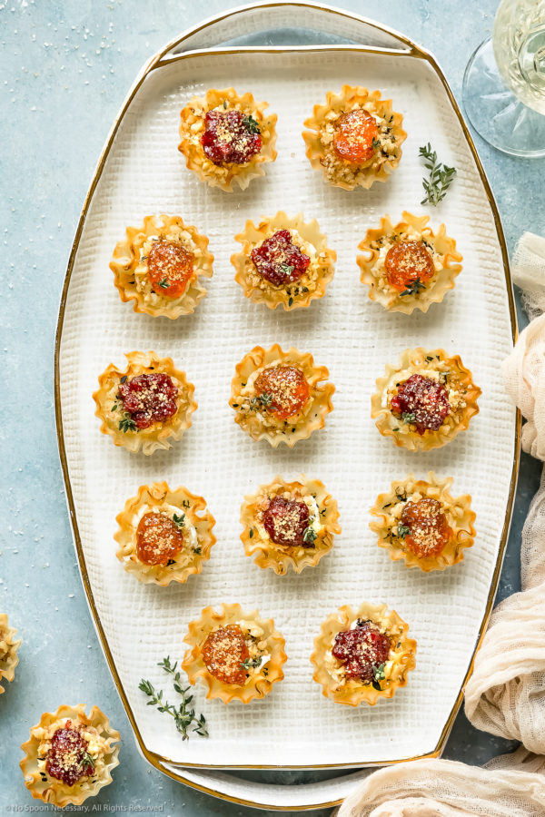 Goat Cheese Phyllo Cups Appetizers - No Spoon Necessary