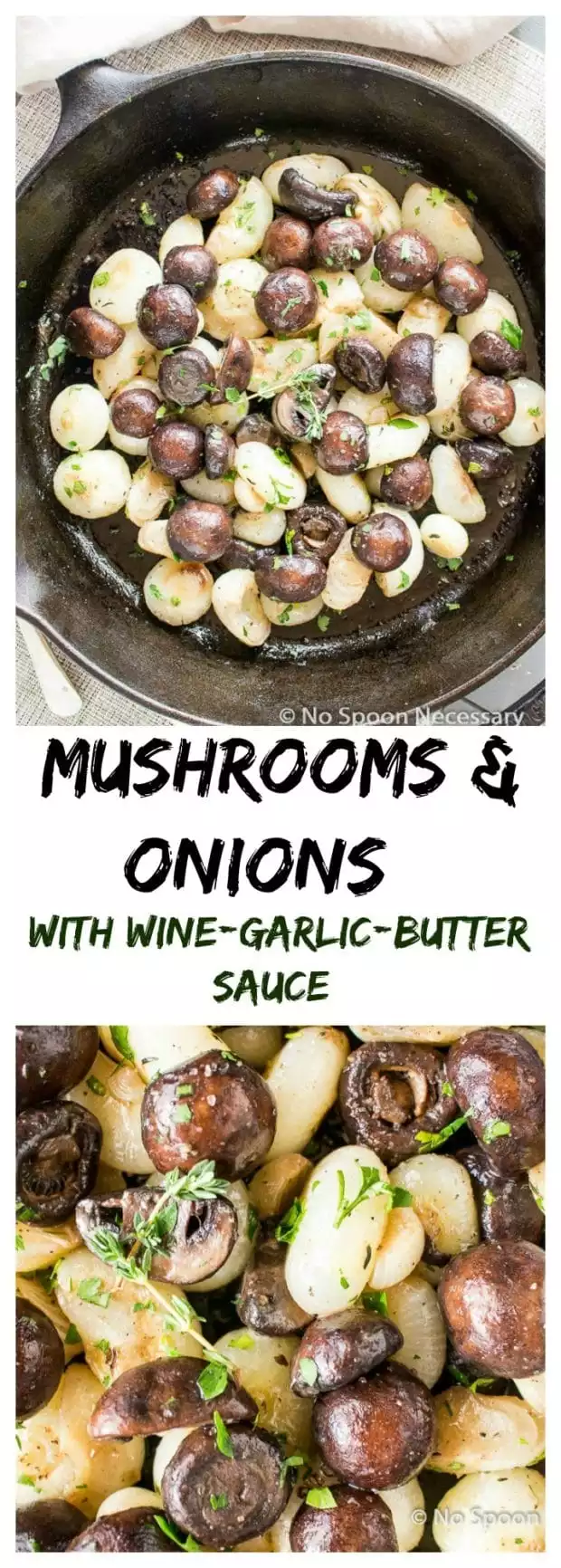 Mushrooms & Onions in Wine Butter Sauce