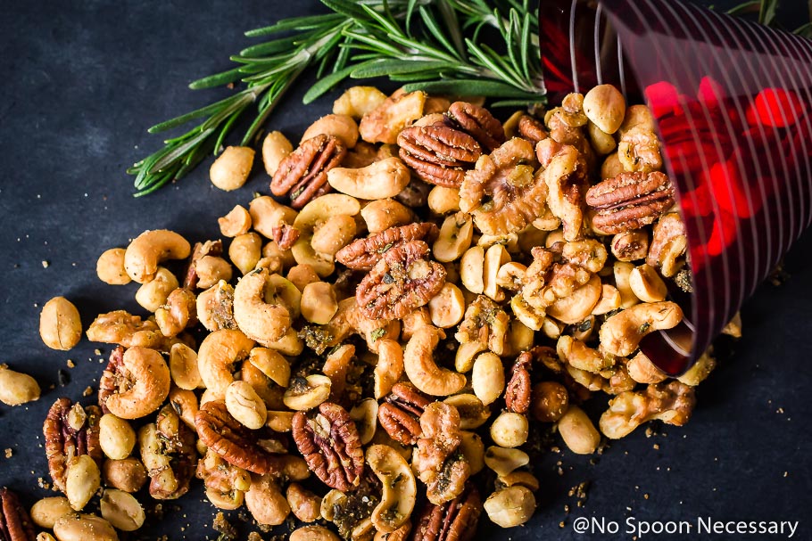 Quick & Easy Savory & Spicy Rosemary Roasted Mixed Nuts