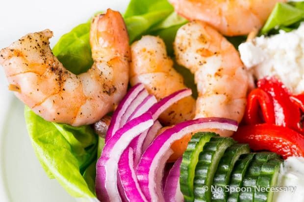 ingredients for Greek shrimp salad