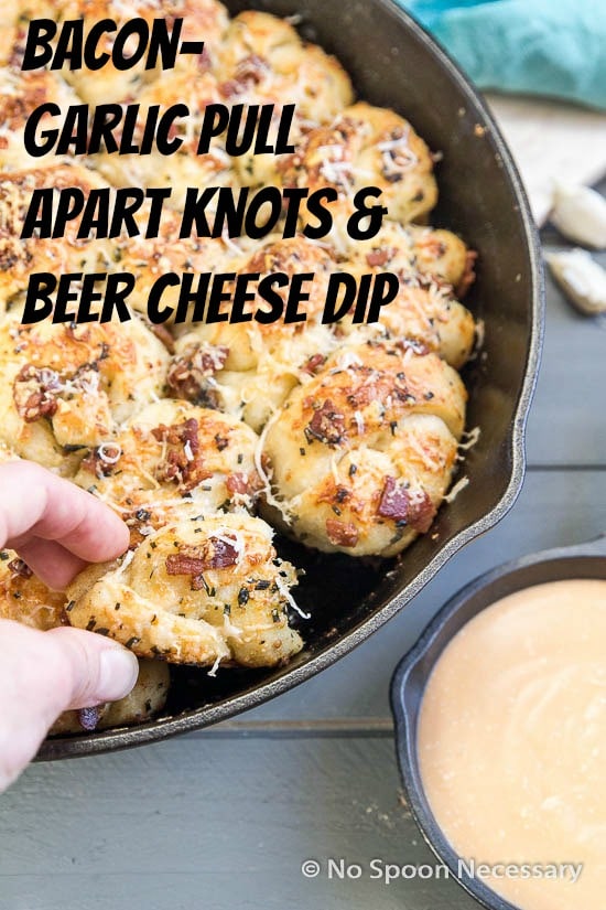 Bacon & Garlic Pull Apart Knots with Beer Cheese Sauce