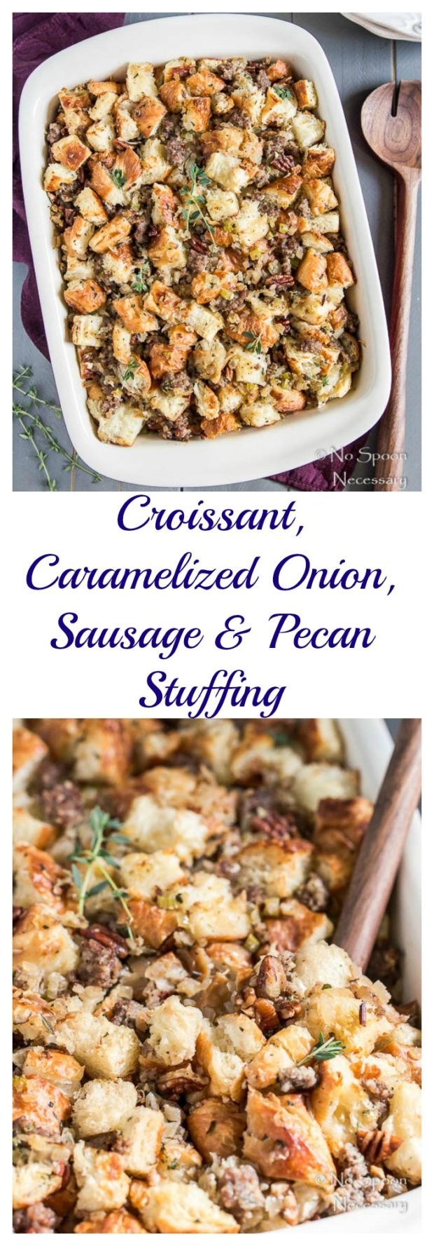 Croissant, Caramelized Onion, Sausage & Pecan Stuffing 2 long