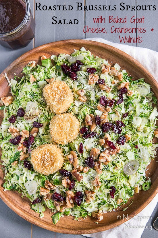 Roasted Brussels Sprouts Salad with Goat Cheese, Cranberries & Walnuts 3