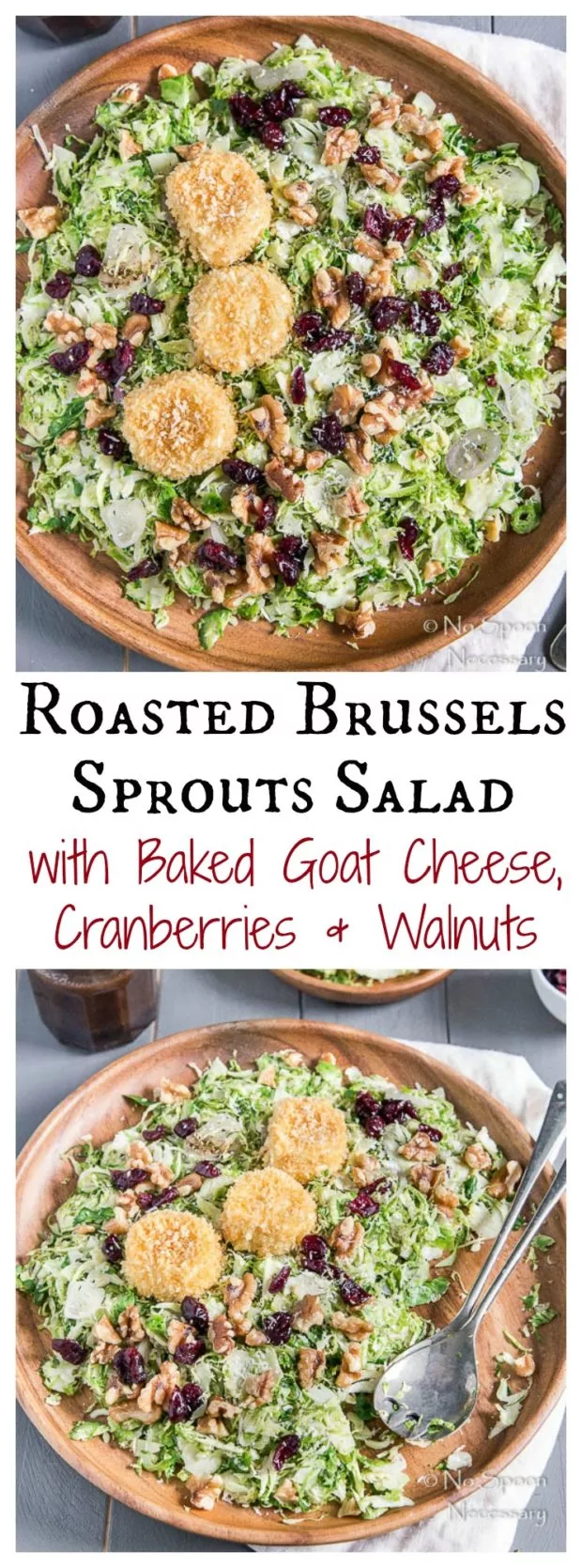 Roasted Brussels Sprouts Salad with Goat Cheese, Cranberries & Walnuts1