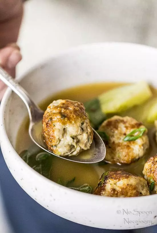 Ginger Chicken Meatballs with Bok Choy in Miso Broth-83
