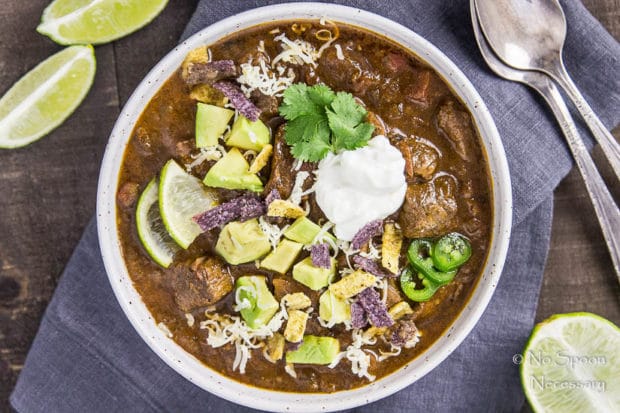 Tex Mex Short Rib Chili With Chocolate Stout Slow Cooker No Spoon Necessary