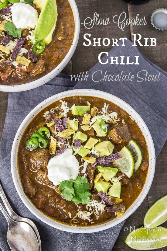 Short Rib Chili with Chocolate Stout - Slow Cooker-short pin6