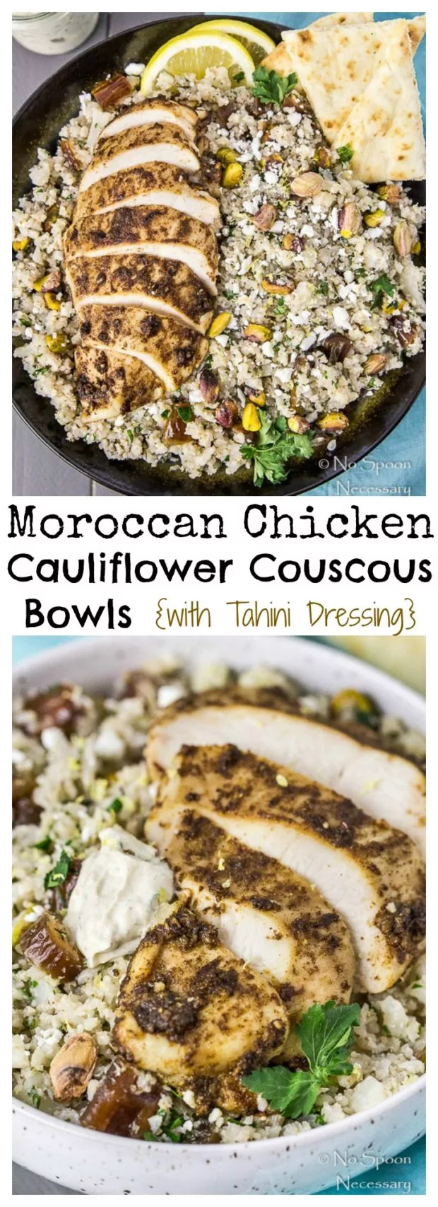 Moroccan Chicken Cauliflower Couscous Bowls- long pin
