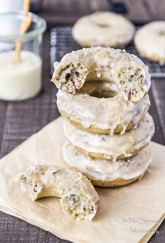 Brown Sugar & Pecan Baked Cake Donuts with Bourbon Maple Glaze-174