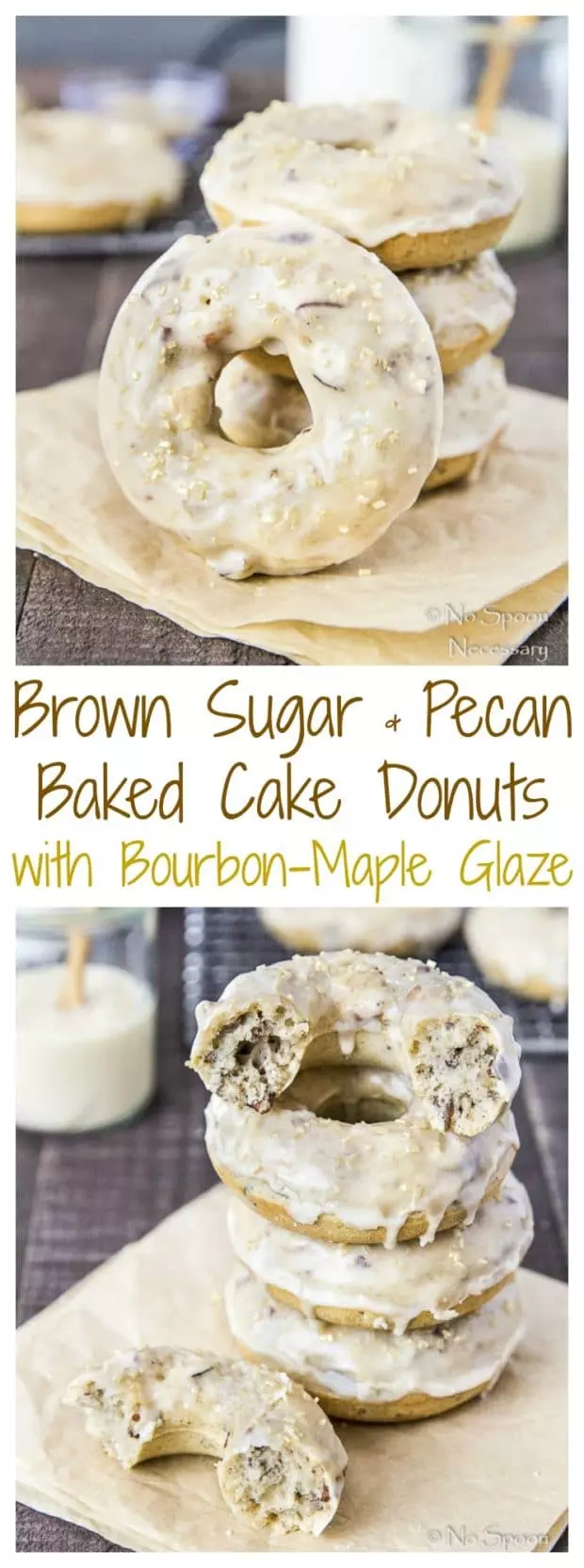 Brown Sugar & Pecan Baked Cake Donuts with Bourbon Maple Glaze-long pin4