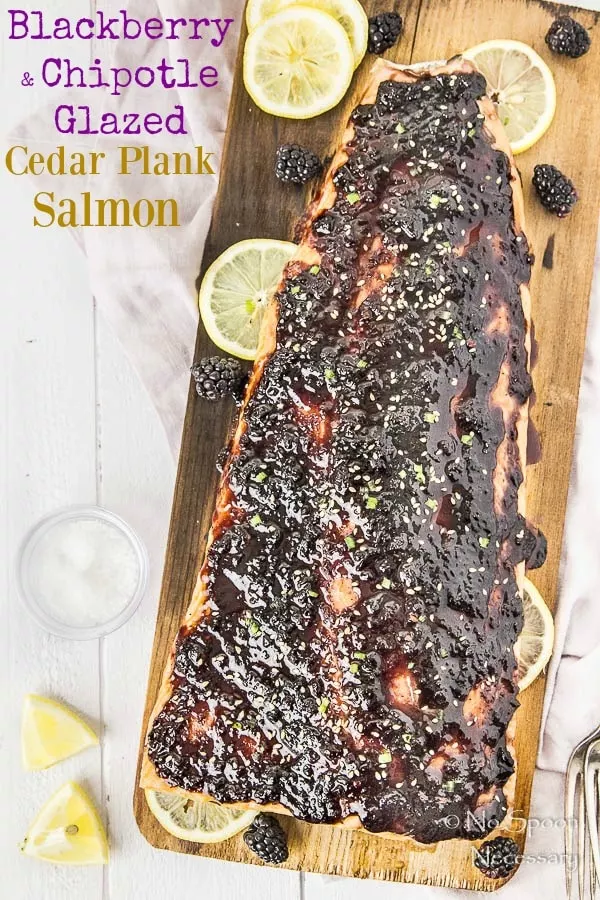 Cedar plank salmon recipe pin image 