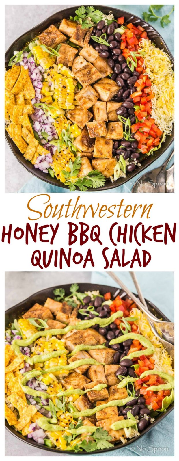 Southwestern Honey BBQ Chicken Quinoa Salad-long pin1