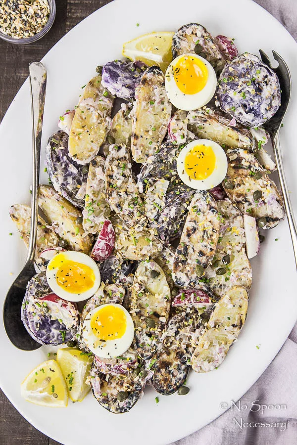 Everything Bagel Seasoned Potato Salad with 7 Minute Eggs-155