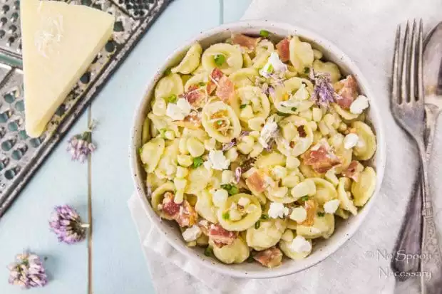 Summer Orecchiette with Bacon, Corn, Goat Cheese & Brown Butter-135