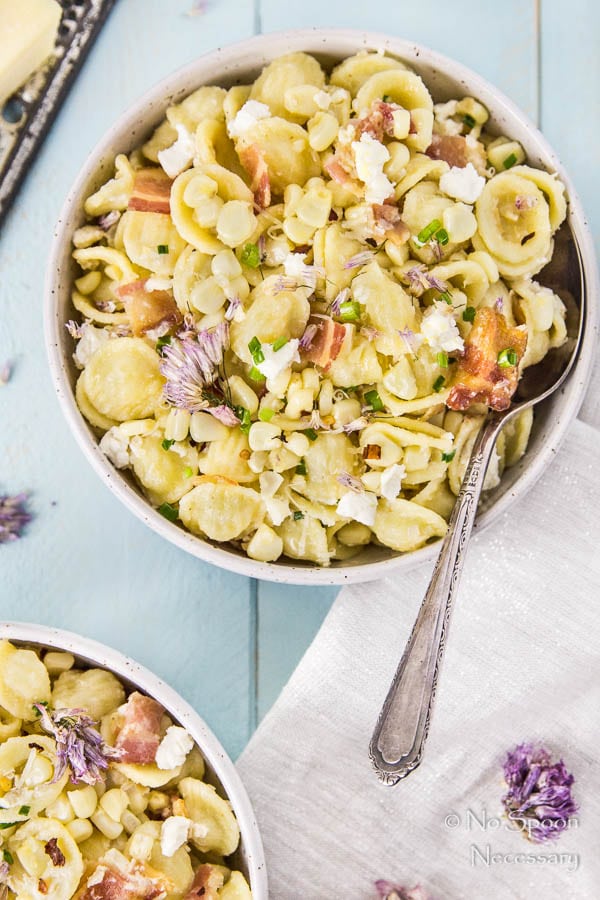 Brown Butter Orecchiette with Bacon, Corn & Goat Cheese-140