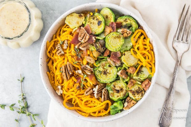 Brussels Sprouts & Sweet Potato Noodle Bowls