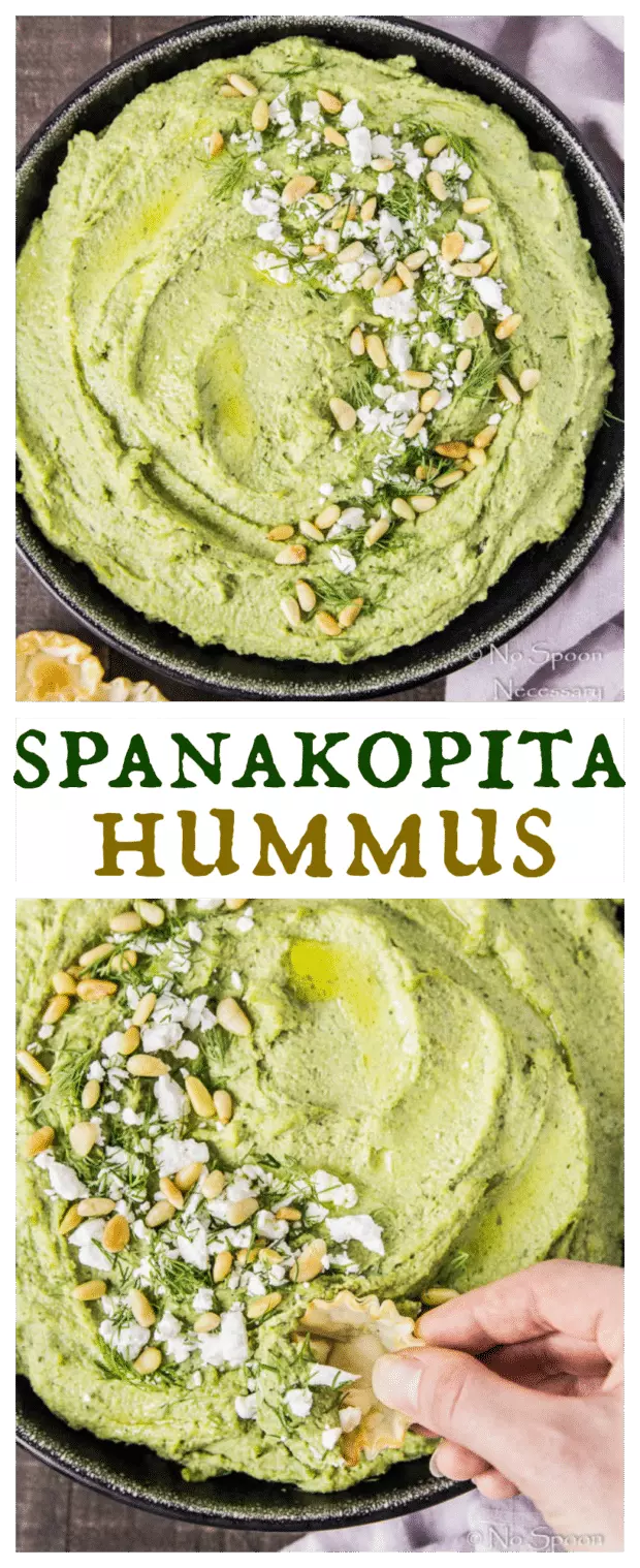 Spanakopita Flavored Hummus-long pin3