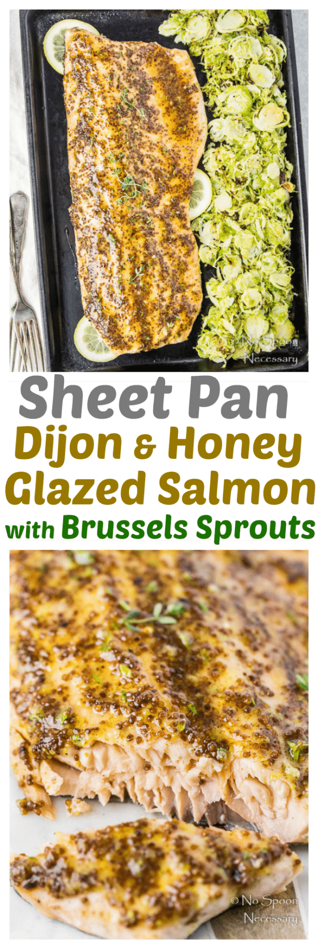 Sheet Pan Dijon & Honey Glazed Salmon with Brussels Sprouts