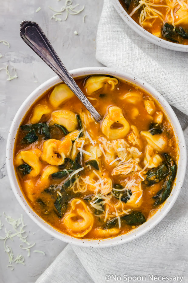 Easy Chicken, Spinach & Tortellini Tomato Soup [recipe video]