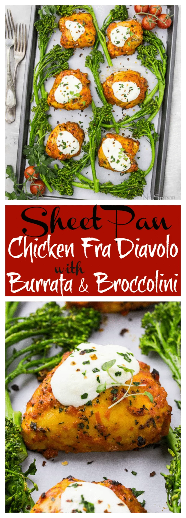 Sheet Pan Chicken Fra Diavolo with Burrata & Broccolini
