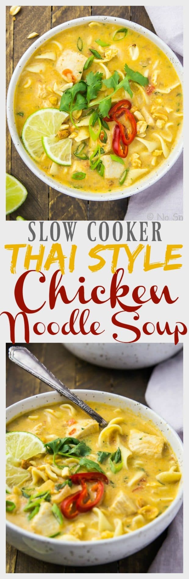 Slow Cooker Thai Style Chicken Noodle Soup