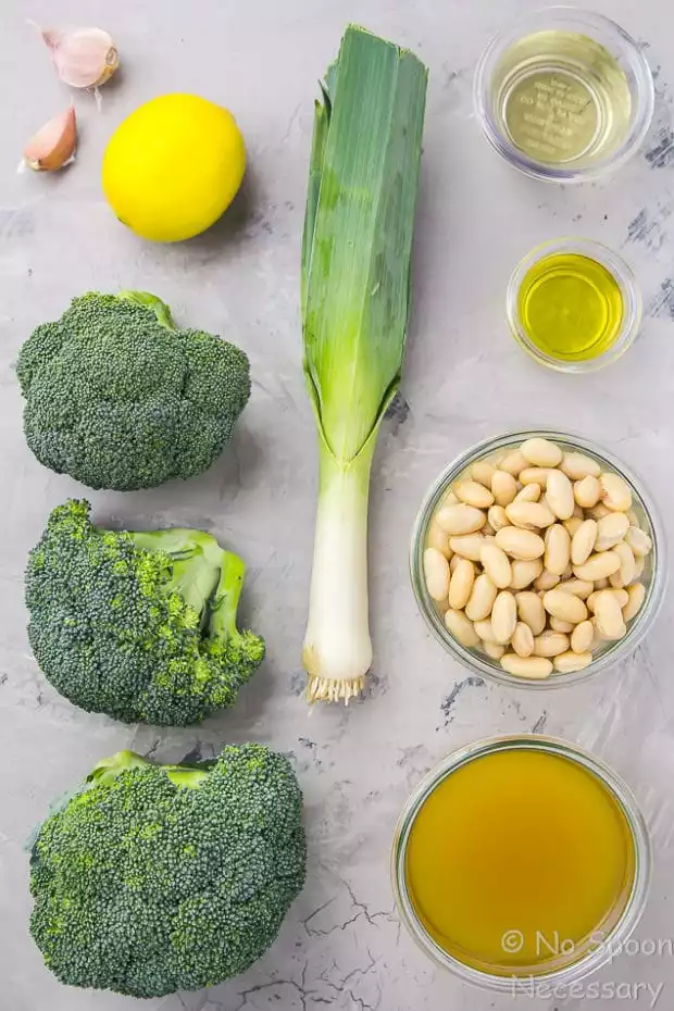 Creamy Broccoli & White Bean Soup with Pine Nuts & Ricotta