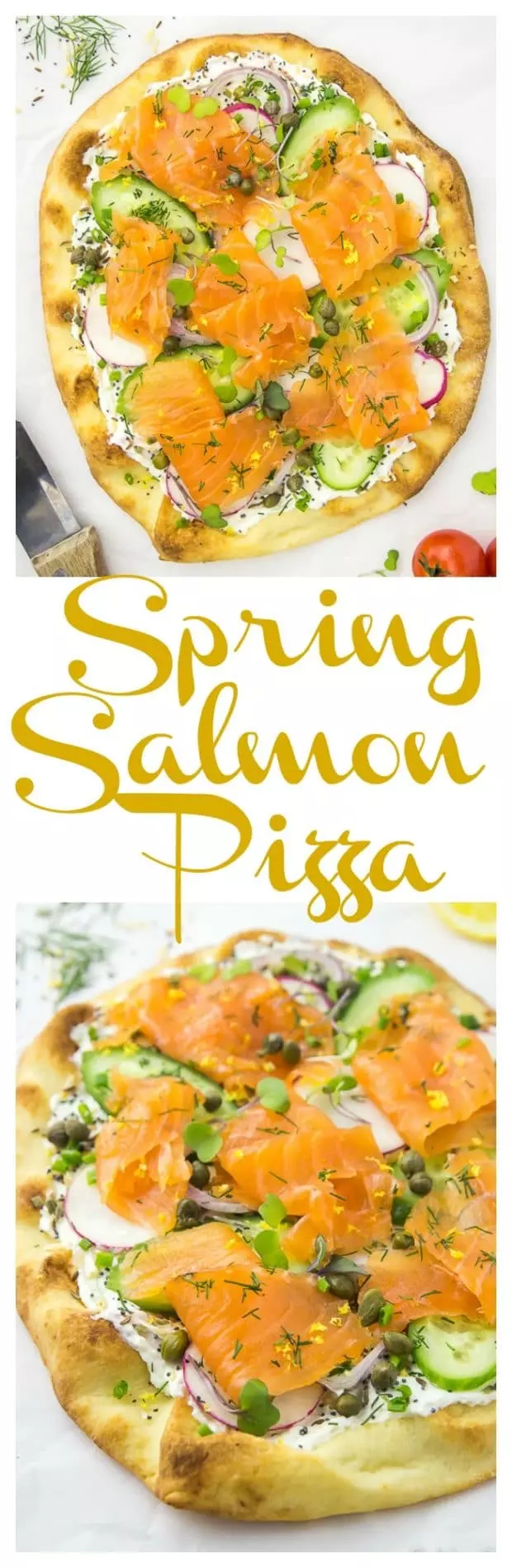 Loaded Spring Salmon Pizza