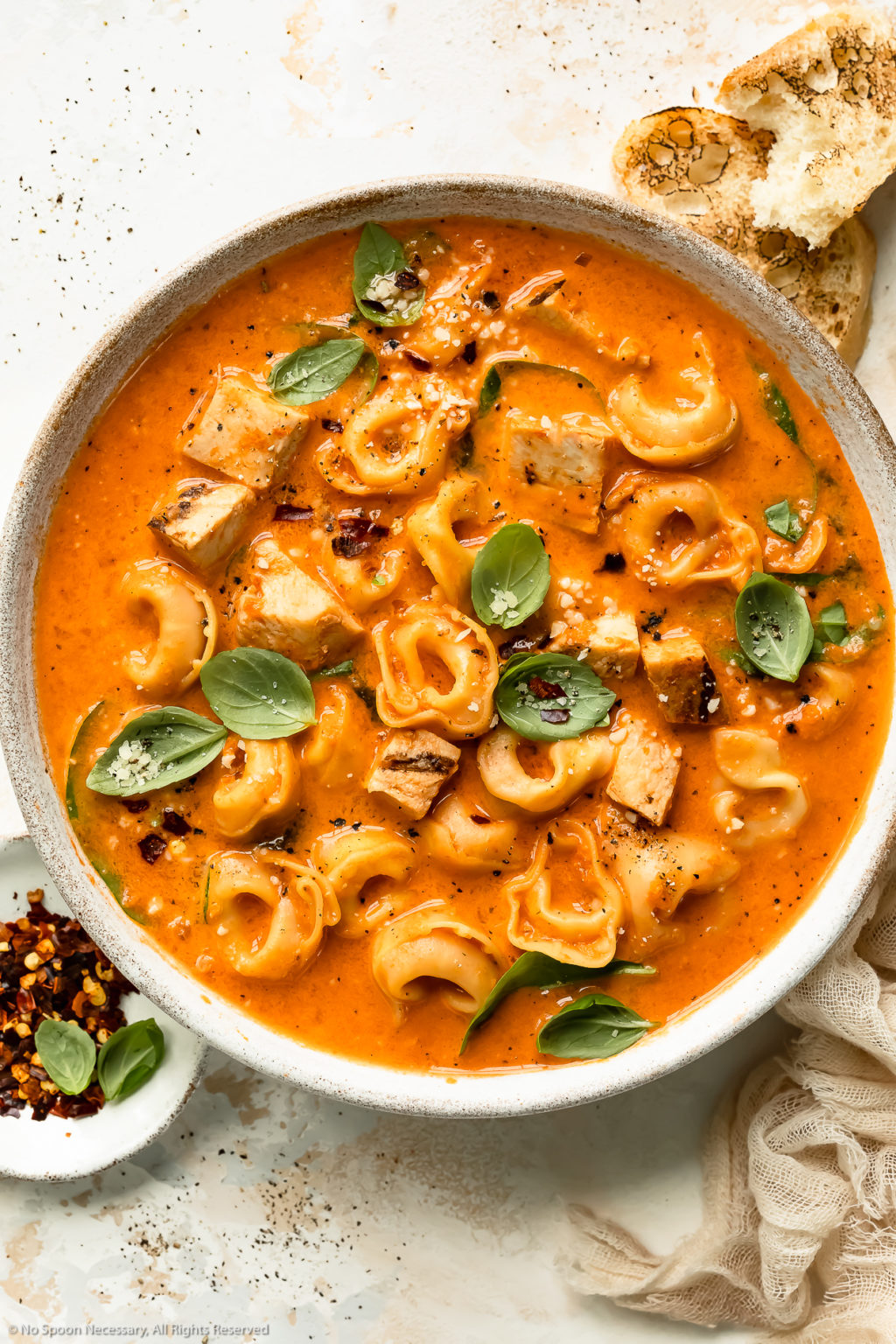 Easy Chicken Tortellini Soup - No Spoon Necessary