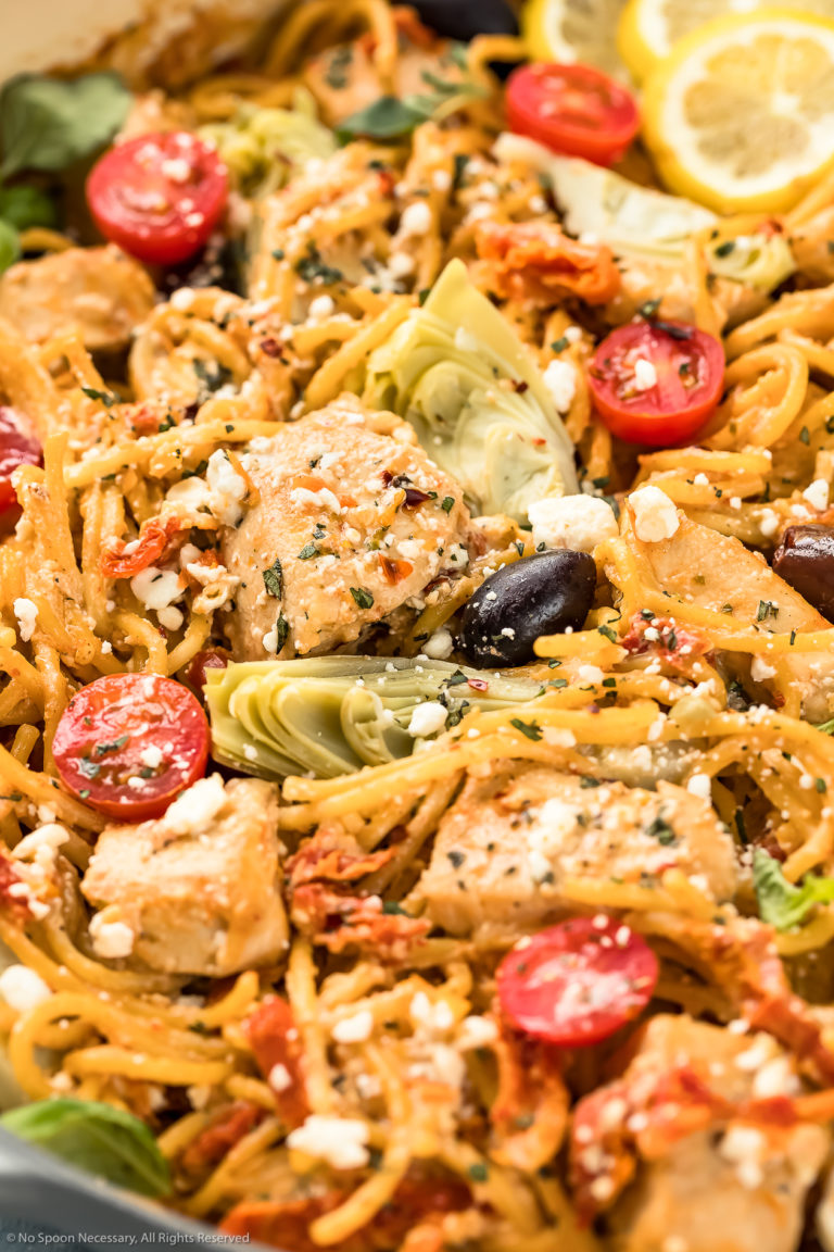 Mediterranean Pasta Recipe with Chicken - No Spoon Necessary