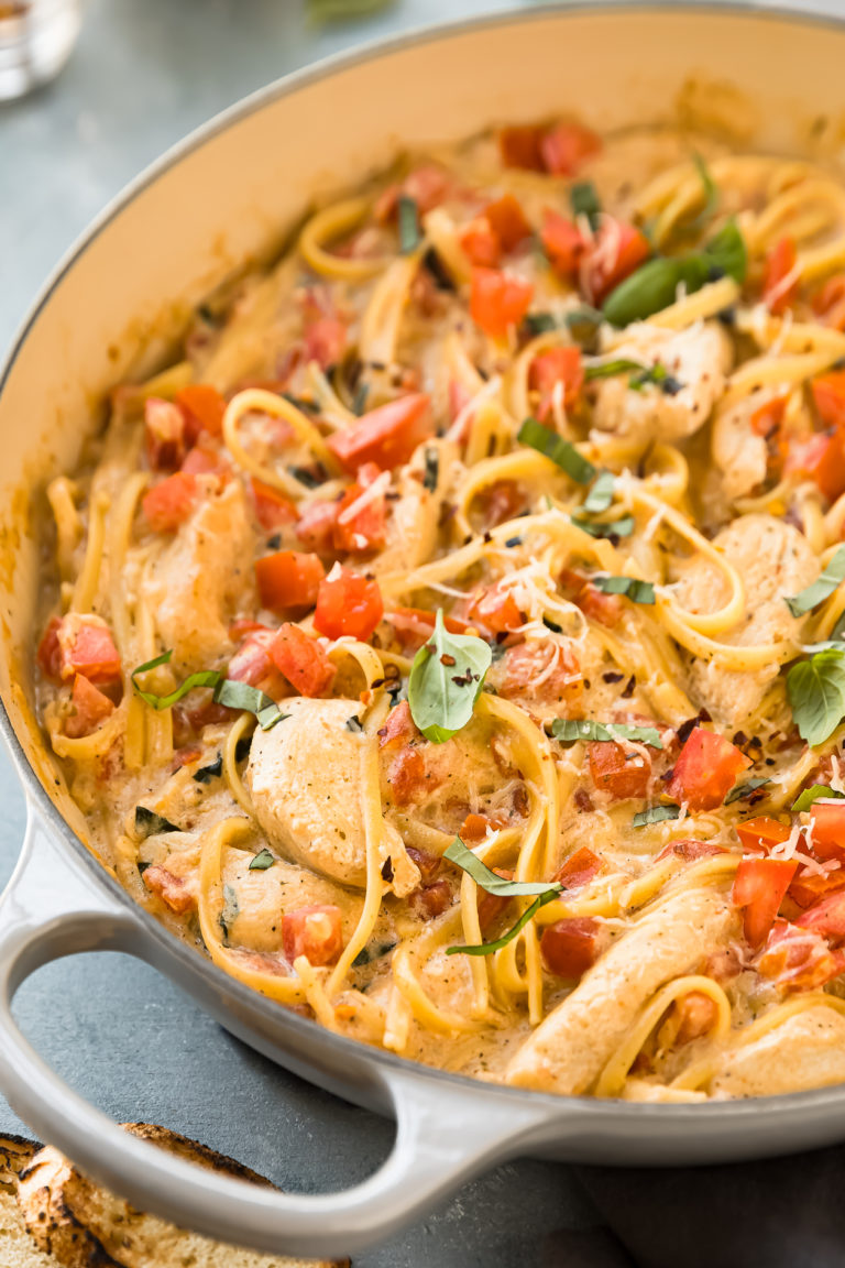 Chicken Margherita Pasta (One Pot Recipe!) - No Spoon Necessary