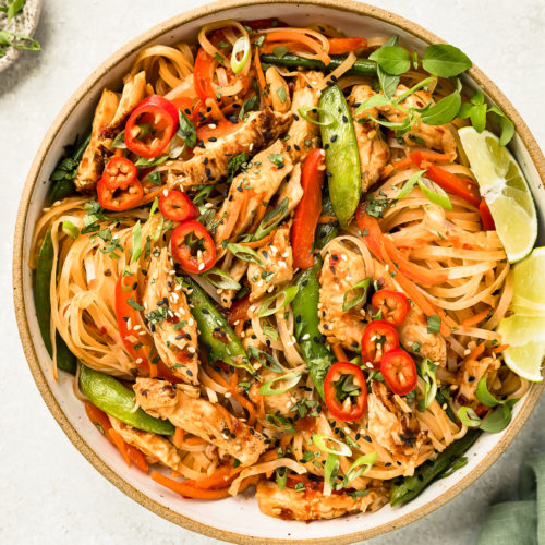 Asian Chicken with Noodles and Vegetables