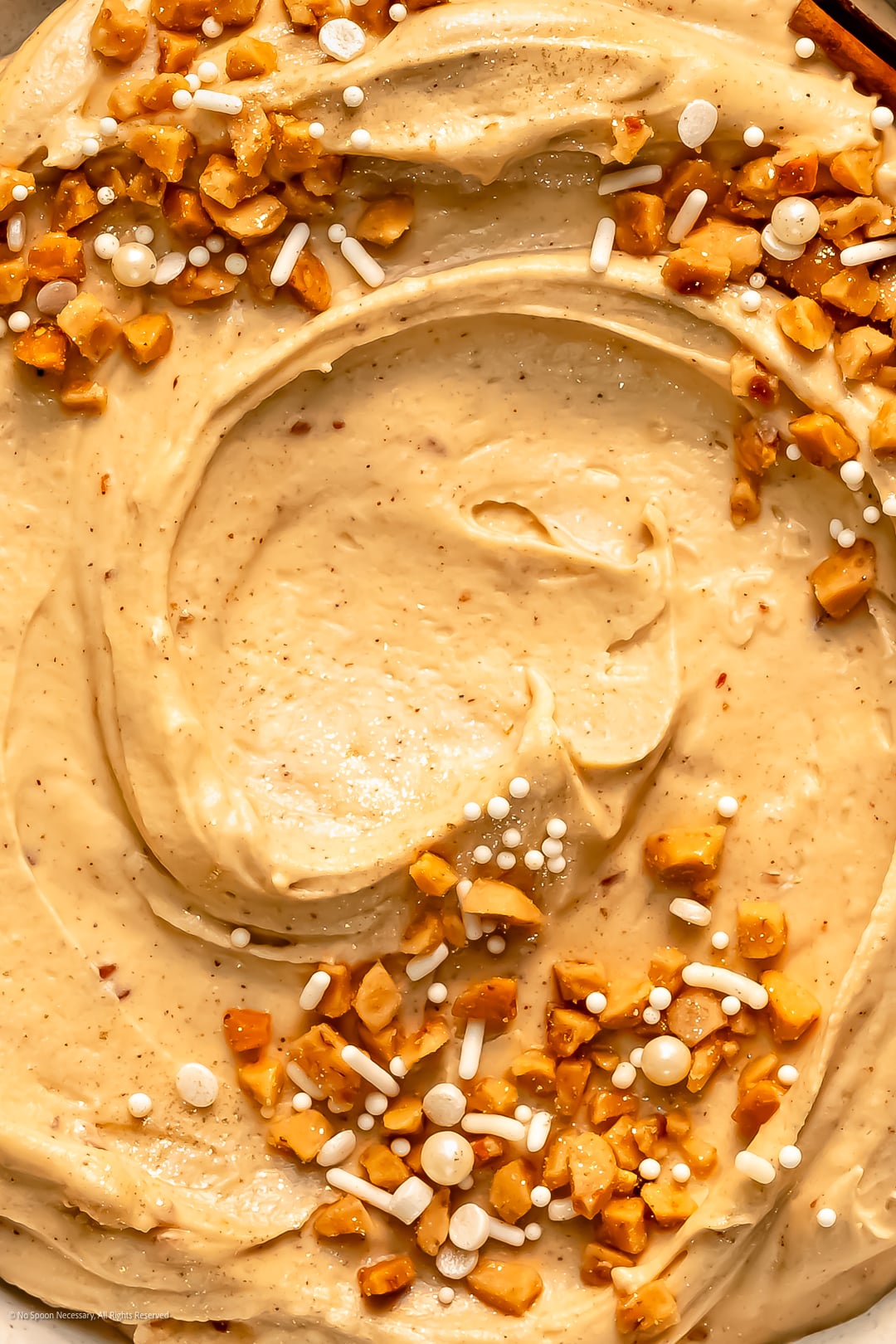 Close-up photo showcasing the thick and fluffy texture of cookie dip.
